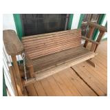 Custom Hand Made Wood Slat Porch Glider