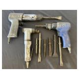 3pc Air Tools - Air Hammers & Nibbler with Bits