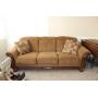 Couch with wood trim