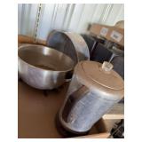 Metal Coffee Percolator and General Electric Pot Lot