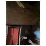 Metal Tool Box and Steel Trunk with Assorted Tools