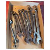 Box Lot of Open End and Box End Wrenches