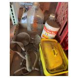 Mixed Lot: Kitchenware, Bottles, Hardware