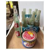 Sugar Free Dr. Pepper Soda Bottles with Carrier & Chase Sanborn Coffee Can