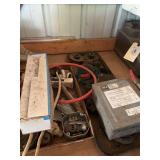Assorted Electrical Parts, Wires, and Pulley Collection