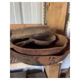 Cast Iron Cookware Assortment: Skillets, Waffle Iron, and Bowls