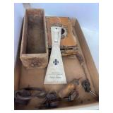 Mixed Lot of Advertising Collectibles including Santa Fe Wiper, Kraft Crate, and Remo Box