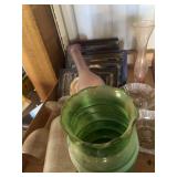 Mixed Lot of Glassware, Soda Bottles, and Silver-Plated Coasters