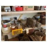 Shelf Lot of Assorted Hardware and Containers