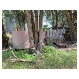 1979 Chevy Van for parts, Metal Trailer and Farm Equipment Salvage Lot