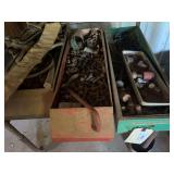 Bolts, Nuts, and Assorted Hardware with Toolboxes