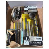 Mixed Lot: Kwikset Locksets, Colortone Bulb, and Central Forge File Set