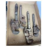 Lot of Four Pipe Wrenches