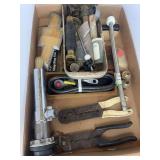Box of Mixed Parts and Tools Including Plumbing, Electrical, and Automotive Items