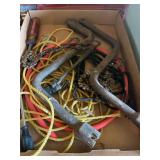 Box Lot of Tools and Chains