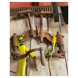 Collection of Metal Clamps with Wood Handles