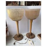 Pair of Retro Standing Lamps - 22" Tall