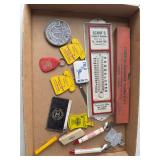 Advertising Memorabilia Lot - Thermometer, Level, Keychains, Bottle Openers, and More