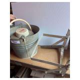 Metal Bucket and Coleman Water Jug