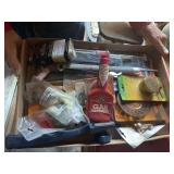 Box of Assorted Automotive and Hardware Items
