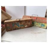Two Vintage American Tool Chests with Hand Drill