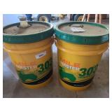 Lot of Two Mile Master 303 Tractor Hydraulic Fluid Buckets