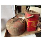 Two Vintage Style Metal Gas Cans
