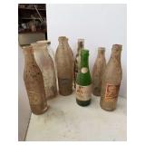 Mixed Lot of 9 Soda and Milk Bottles