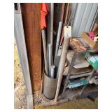 Mixed Lot of Metal Pipes, Bars, and Stakes