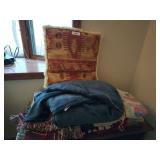 Throw Pillow and Blankets