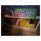 Plastic Shelving Unit With Contents