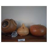 (2) Hand Carved Gourds & Diffuser