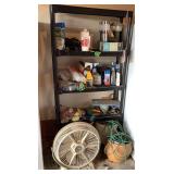Plastic Shelving Unit and Contents