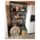 Plastic Shelving Unit and Contents