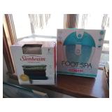 Sunbeam heated blanket and Conair Foot Spa