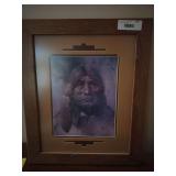 J Roman Native American War Chief Print; Native American Tool; Wicker Broom
