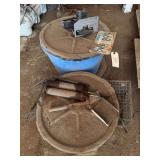 Craftsman Circular Saw, License Plate and Assorted Farm Tools