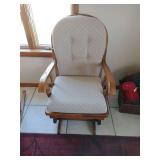 Wooden glider rocker with cushions
