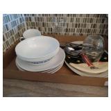 Bowls, plates, silverware