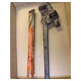 Pipe Wrench and Cement Chisel