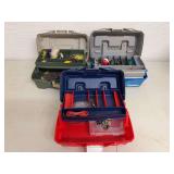 Fishing Tackle Box Lot - Plano & Flambeau with Assorted Lures