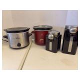 Assorted Kitchenware: Rival Slow Cooker, JB Slow Cooker and 2 Canisters