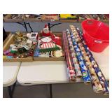 Assorted Holiday Decor and Gift Wrapping Supplies