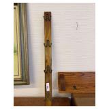 Vertical-Hanging Wooden Coat Rack with Four Double Hooks, 33.5"