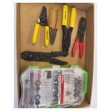 Lot of Wire Strippers and Rotary Tool Accessories