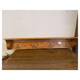 Wooden Entryway Shelf with Hooks, 42"