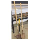 Collection of Shovels, Hoe, and Collins Axe