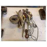 (2) Come Along Cable Pullers and Webbing Strap (rated 6600 lbs)