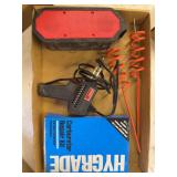 Box Lot with Speaker, Weller Soldering Gun, Carburetor Kit, and More