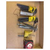 Mixed Lot of Allen Wrenches and Tape Measure - Eklind, Stanley, Hyper Tough